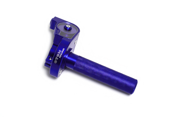 Ручка газа в сборе алюминиевая короткоходная CNC синяя OTOM pitbikemarket.ru