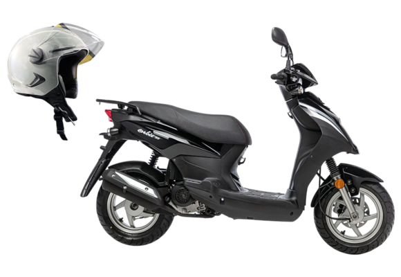 Скутер SYM Orbit 50 Черный + мотошлем SYM серый pitbikemarket.ru
